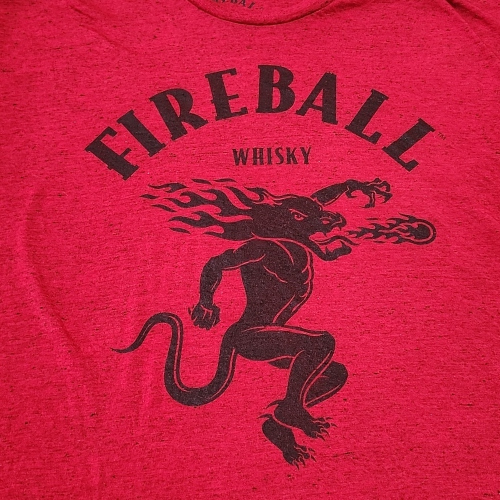 FIREBALL WHISKEY 2017 RED-SPECKLED FIRE BREATH DRAGON CREW-NECK TEE-SHIRT L